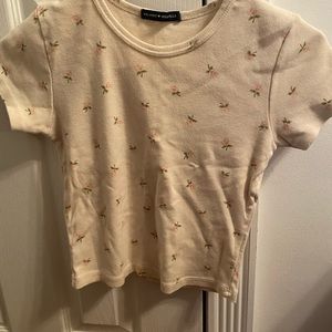 brandy melville floral baby tee